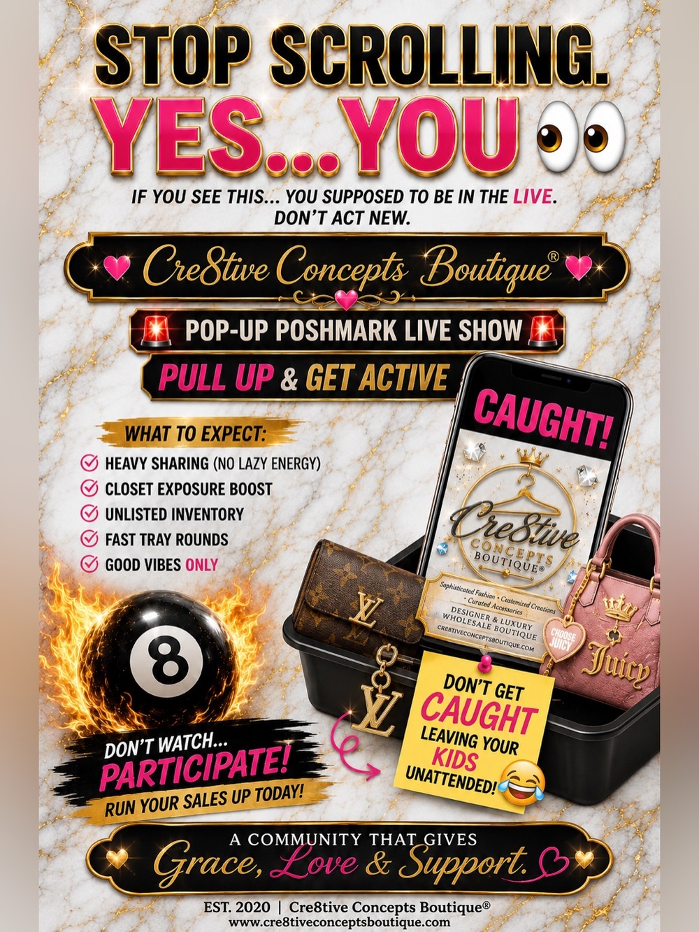 🎱 MAIN SHOW Notification~~>Cre8tive Concepts Boutique Share Show